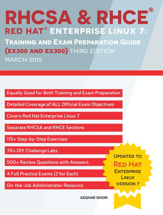 RHCSA &amp; RHCE Red Hat Enterprise Linux 7: Training and Exam 